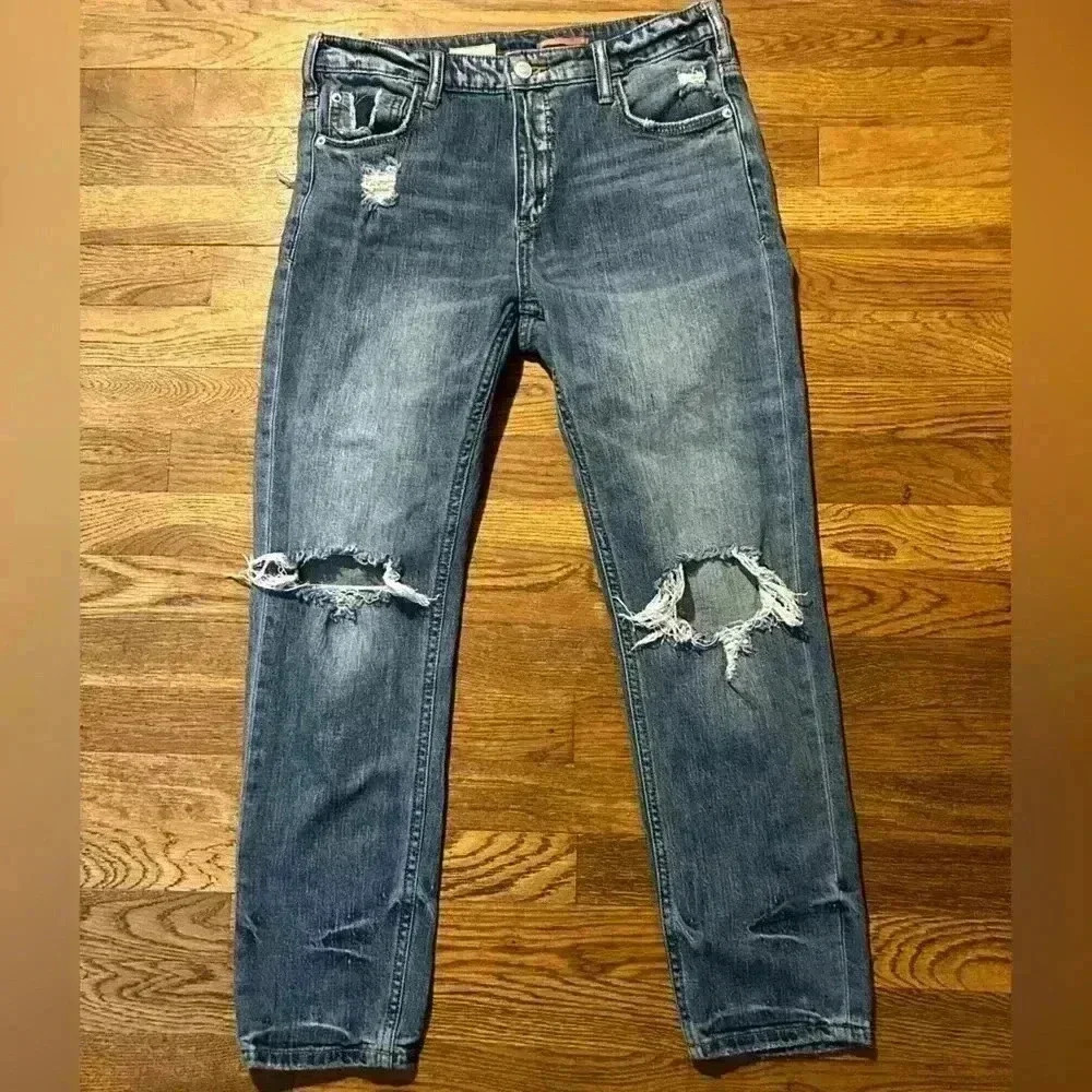 Pilcro Anthropologie Straight Leg Distressed‎ Jeans, Size 26